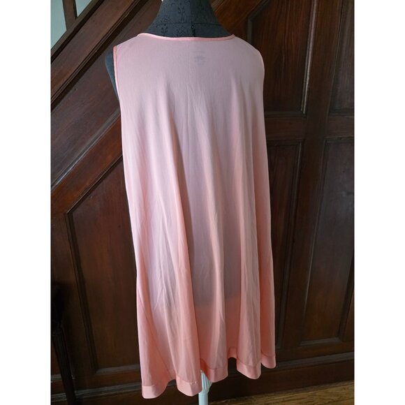 Vanity Fair Womens Pink Nightgown L 100% Nylon V-Neck Sleeveless - Picture 3 of 6